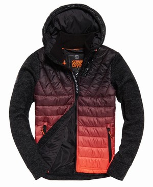 Superdry Storm Ombre Hybrid Cipzár Férfi Kapucnis Pulóver Fekete/Szürke | MYITS4206